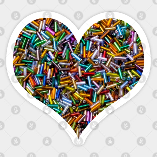 A Rainbow of Bugle Beads Sticker by InspiraImage